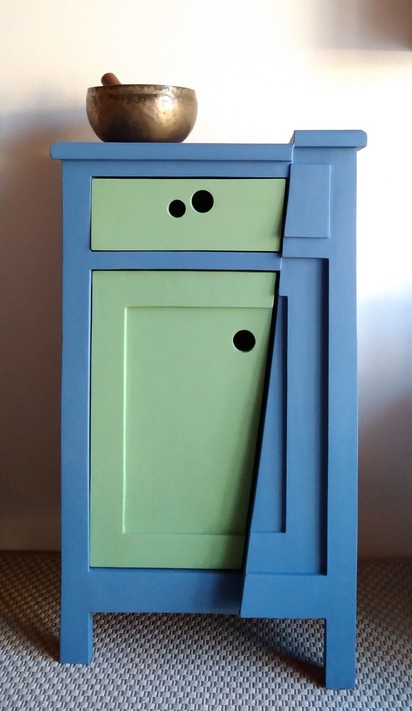 01 Mobile scultura blu e verde