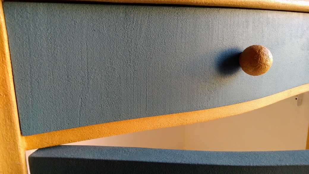03 Mobile scultura vintage oro e blu